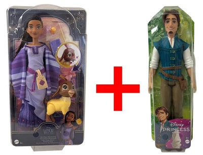Disney Wish Asha von Rosas + Prinzessin Rapunzel Flynn Rider Puppen-Set, Figuren - Bild 1 von 4