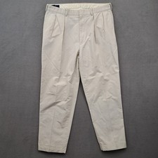 Vintage Polo Ralph Lauren Mens Pleated Khaki Chinos Trousers 35x30 Cotton Y2K