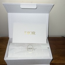 New Dior White Textured Gift Box 9x5x3 w/Ribbon  Card Insert