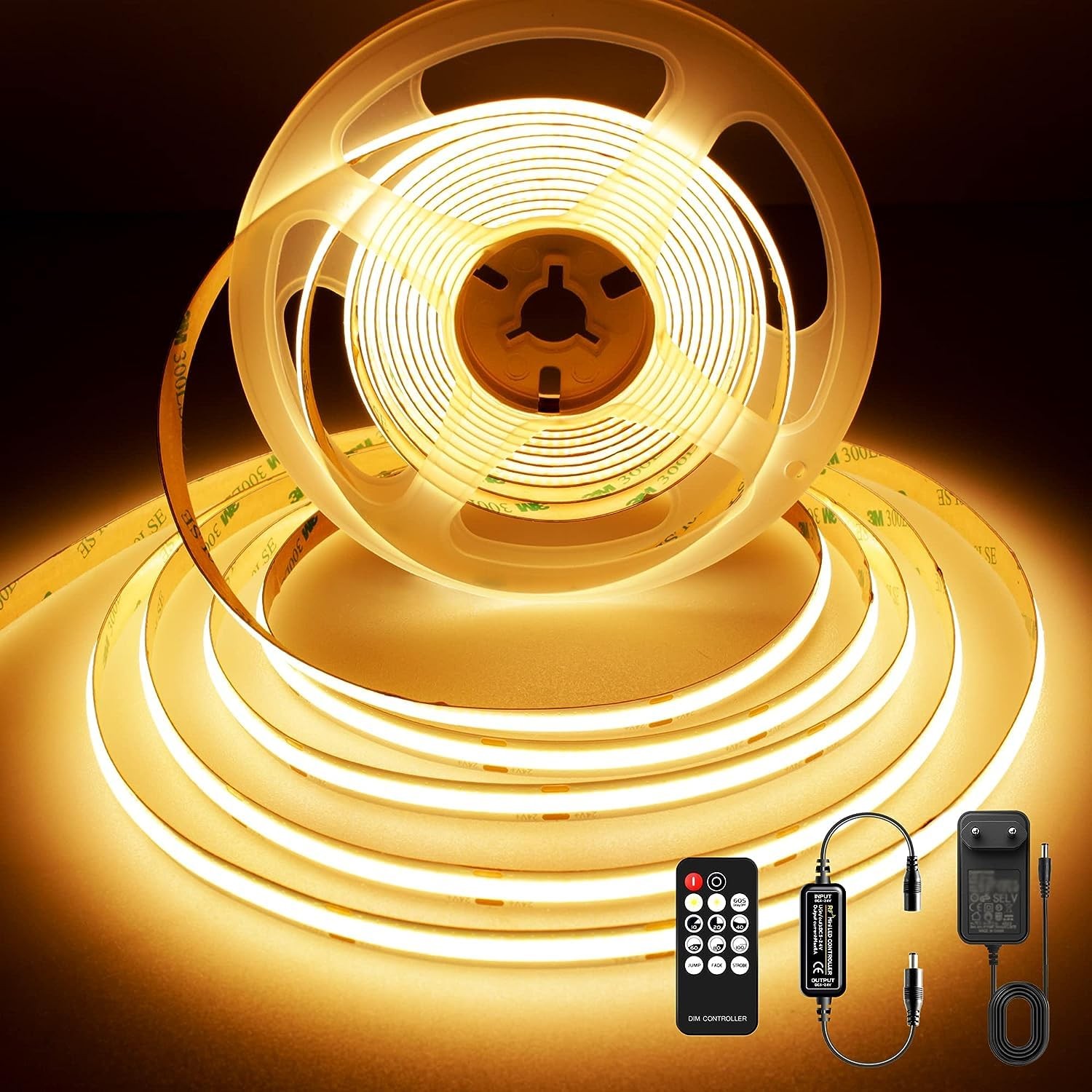 Illuminazione Lineare COB 5 Metri - Bianco Caldo Dimmerabile RF
