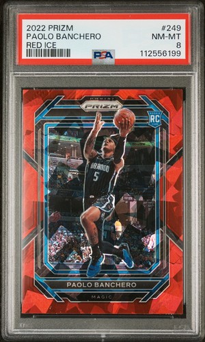 2022 Panini Prizm Paolo Banchero #249 Red Ice PSA 8 - 第 1/2 張圖片
