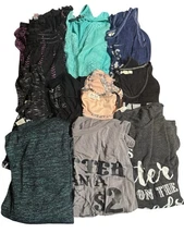 Lot Of 10 Ladies Tops Tanks Summer Wear Various Brands L/XL