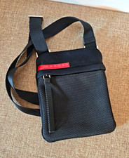 PRADA Herren Umhängetasche Schwarz Nylon Mes...
