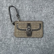 Coach Mini Signature Buckle Wristlet Clutch Wallet
