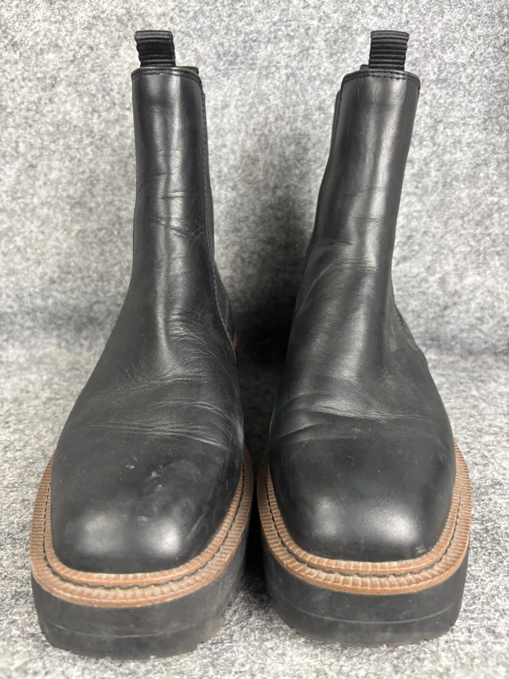 Sam Edelman Boots Womens Size 9 Black Laguna Chelsea Lug Sole Leather Ankle - Image 2 of 4