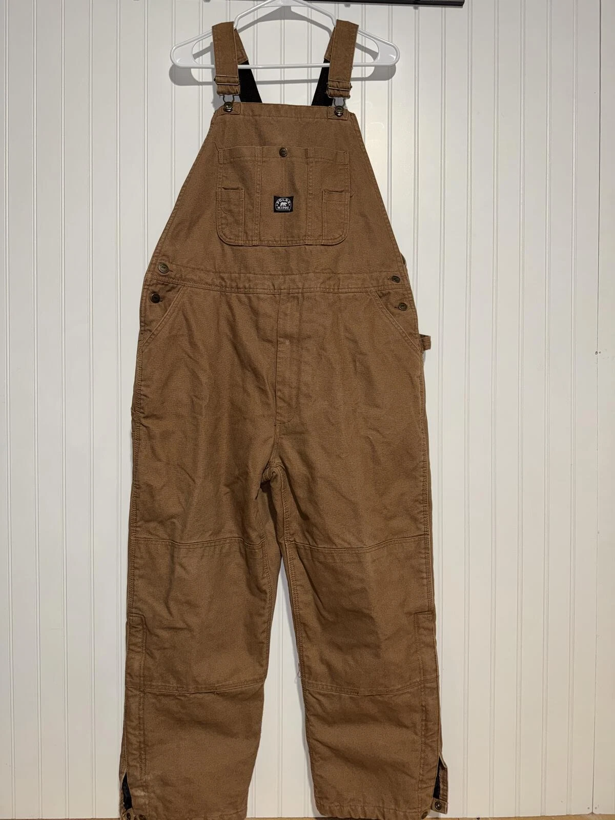 Polar King Men's Brown Duck Insulated Bib Overalls Workwear Size XL