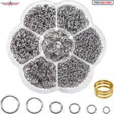 1000Pcs Jump Rings for Jewelry Making Stainless Steel Open Jump Rings Connectors
