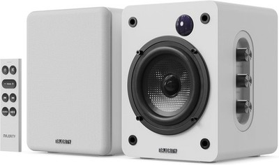 kleine Aktiv Lautsprecher 1 Paar BT HDMI ARC USB, Majority D50X Weiß, WIE NEU