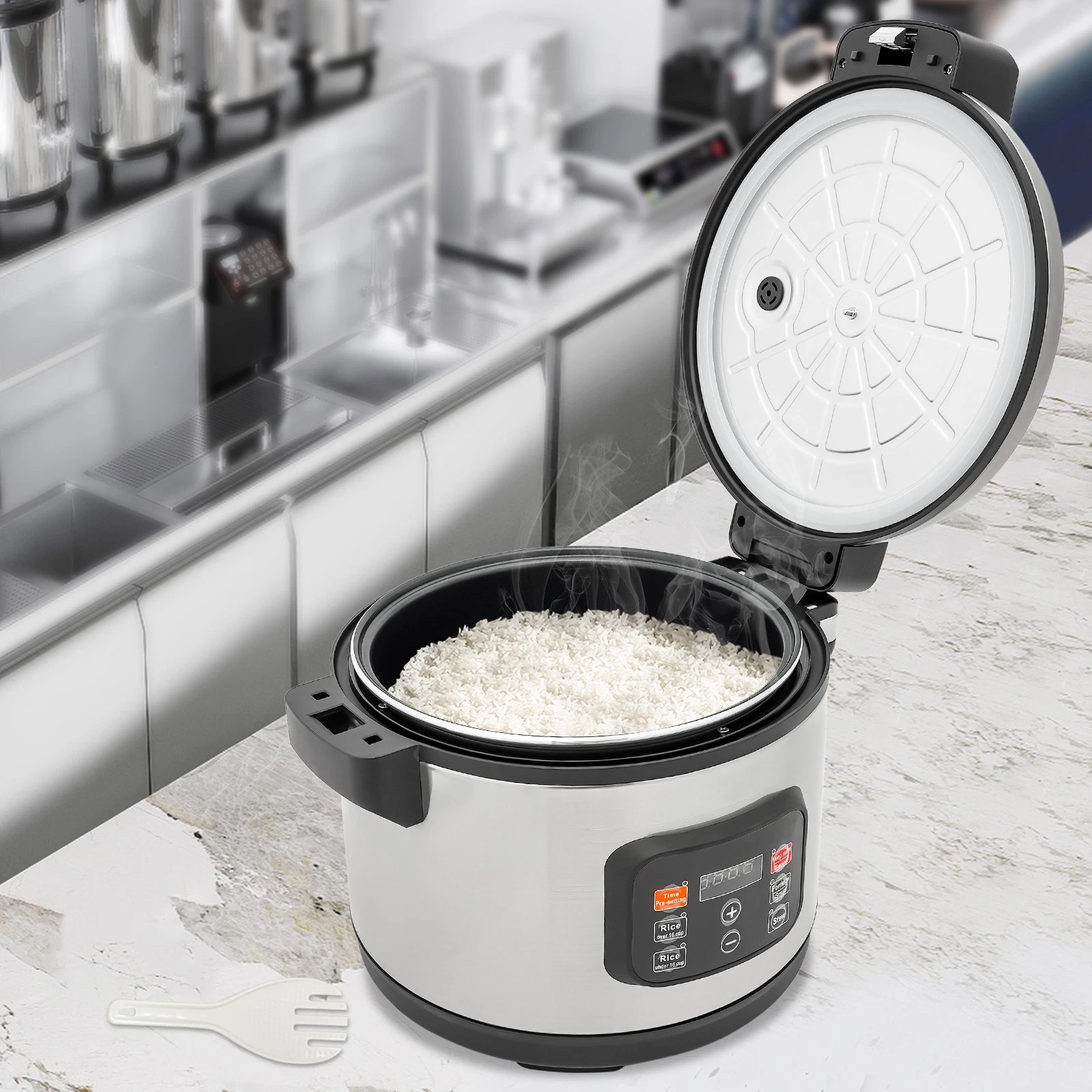 13L/13.74Qt Commercial Restaurant Rice Cooker Corded Electric Rice Cooker 1850W