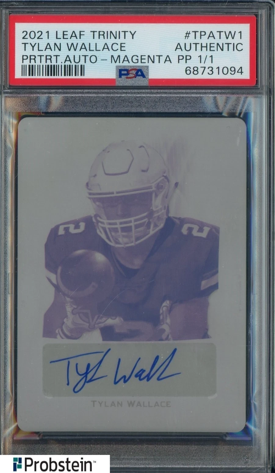 Tylan Wallace Leaf Trinity Portrait Autographs #TPATW1 Magenta Printing Plate 1/1