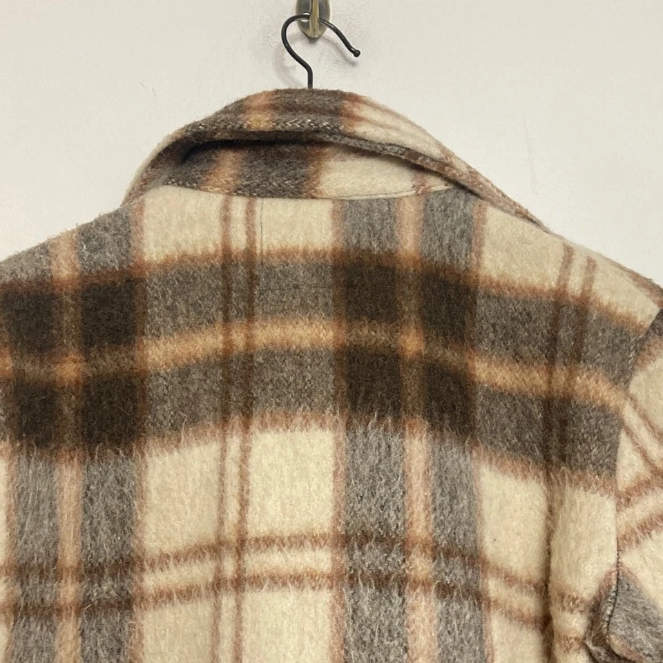 Vintage Bell Shirt Mens Small Medium Brown Tan Cream Wool Lumber Jack Canada - Изображение 4 из 4