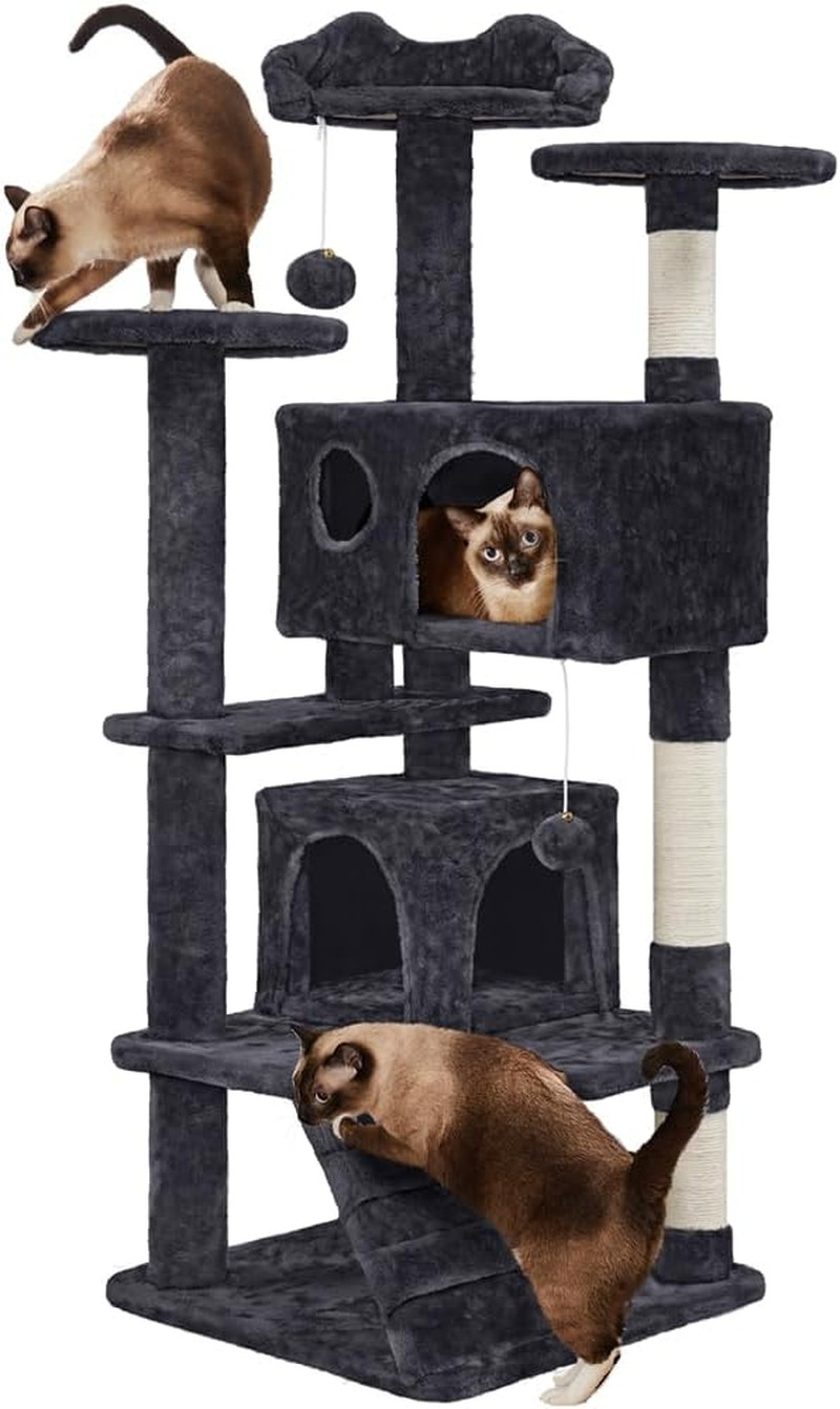 Albero Tiragraffi 139 cm - 3 Pali Sisal Gatti - Struttura Robusta