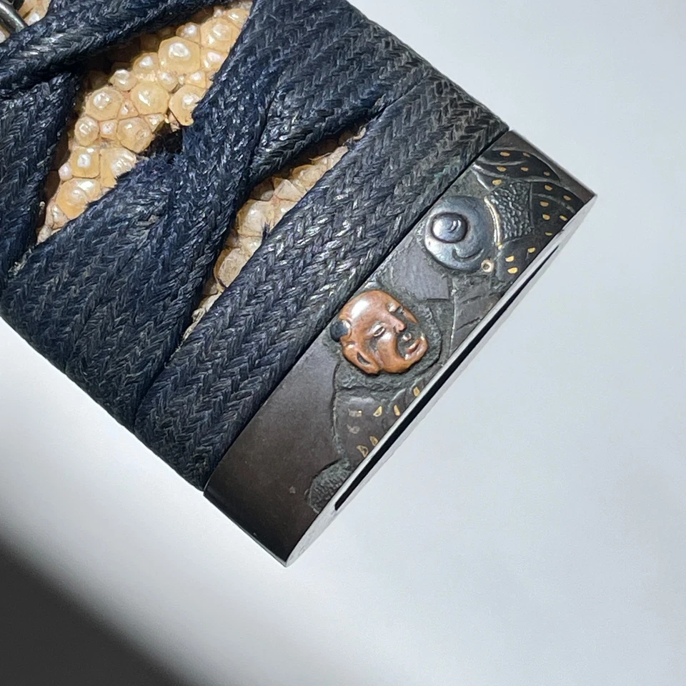 Mango Tsuka para Tanto, 人物図縁頭 Persona Fuchikashira, Edo original antiguo Foto 4 de 4