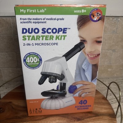 My First Lab Duo Scope Starter Kit 2-in-1 Microscope 400xSTEM Kids 40Access New