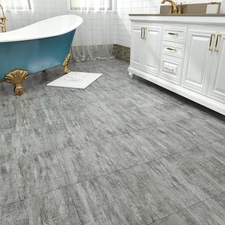 Grey Peel and Stick Floor Tiles - 20 PCS Durable Thick Wood Vinyl Flooring Wa...