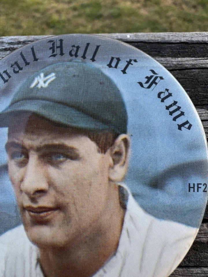 Vintage 1978 Lou Gehrig Baseball Hall of Fame Pinback Button HF2 Yankee Legend - Image 3 of 4