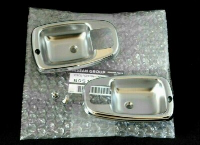 1970-73 Datsun 1200 B110 New Genuine Inside Door Handle Escutcheons Cups Bezels