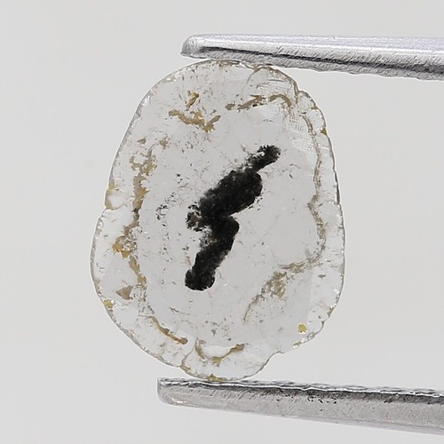 0,41 ct forma ovale colore grigio taglio piatto fetta diamante polki diamante naturale - Foto 2 di 13