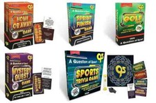 Image of A QUESTION OF SPORT TRIVIA CARD GAMES - MYSTERY GUEST, SPRINT FINISH, HOME AWAY