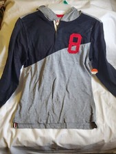 Boy Wonder Nation Long Sleeve Jersey Hoody Size Large 10-12 Color Black And...