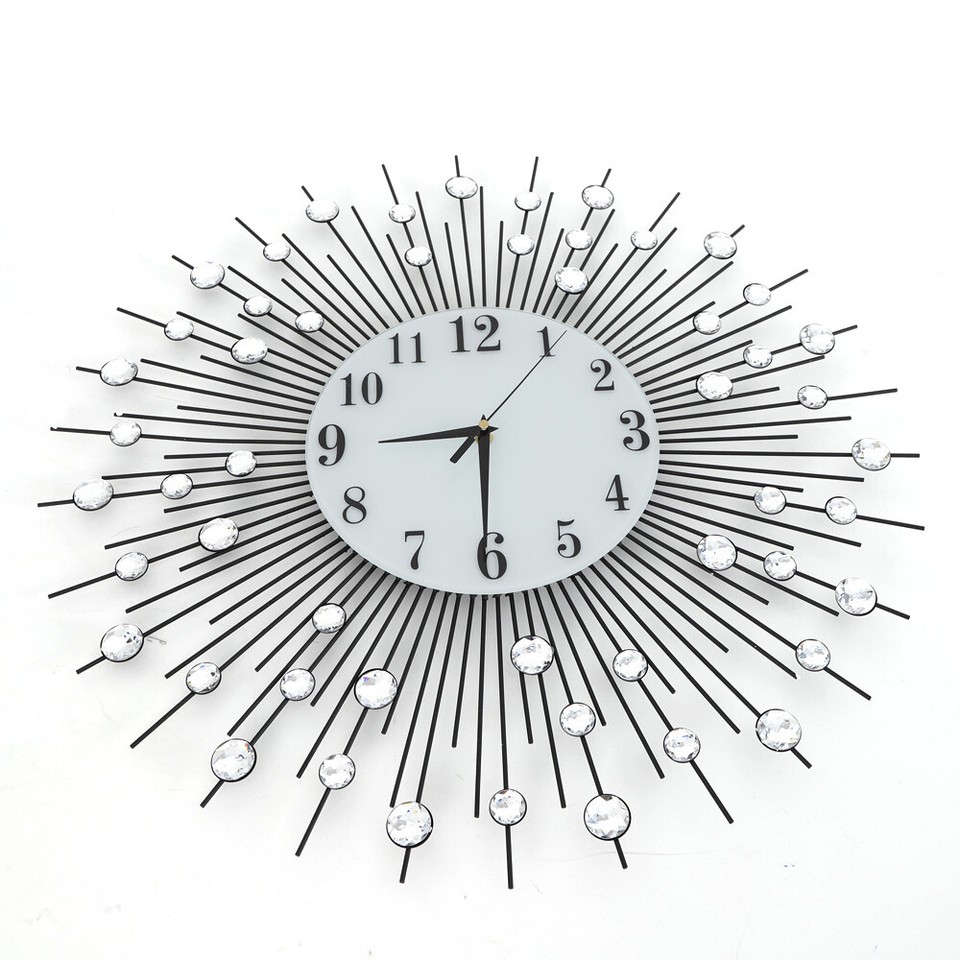 60cm Luxury Large Wall Clock 3D Peacock Metal Wall Watch Living Room