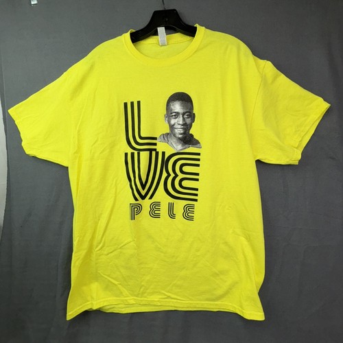 Brazil PELE #15 Soccer T-shirt Men Size XL Yellow