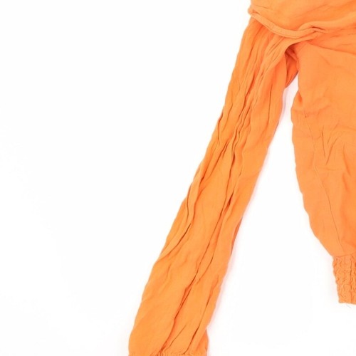 H&M Girls Orange Viscose blend T-Shirt Size 14 Years - Cut Out Shoul - Picture 12 of 12