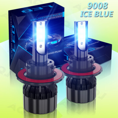 Ice Blue H13 9008 LED Headlight Bulb High/Low Beam C6 For Chevy Camaro 2010-2013