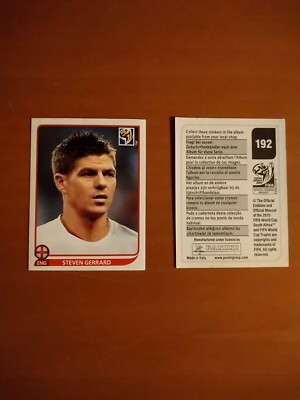 Gerrard,Sticker # 192,Panini Album,SOUTH AFRICA 2010,FIFA WORLD CUP,WM-Star  