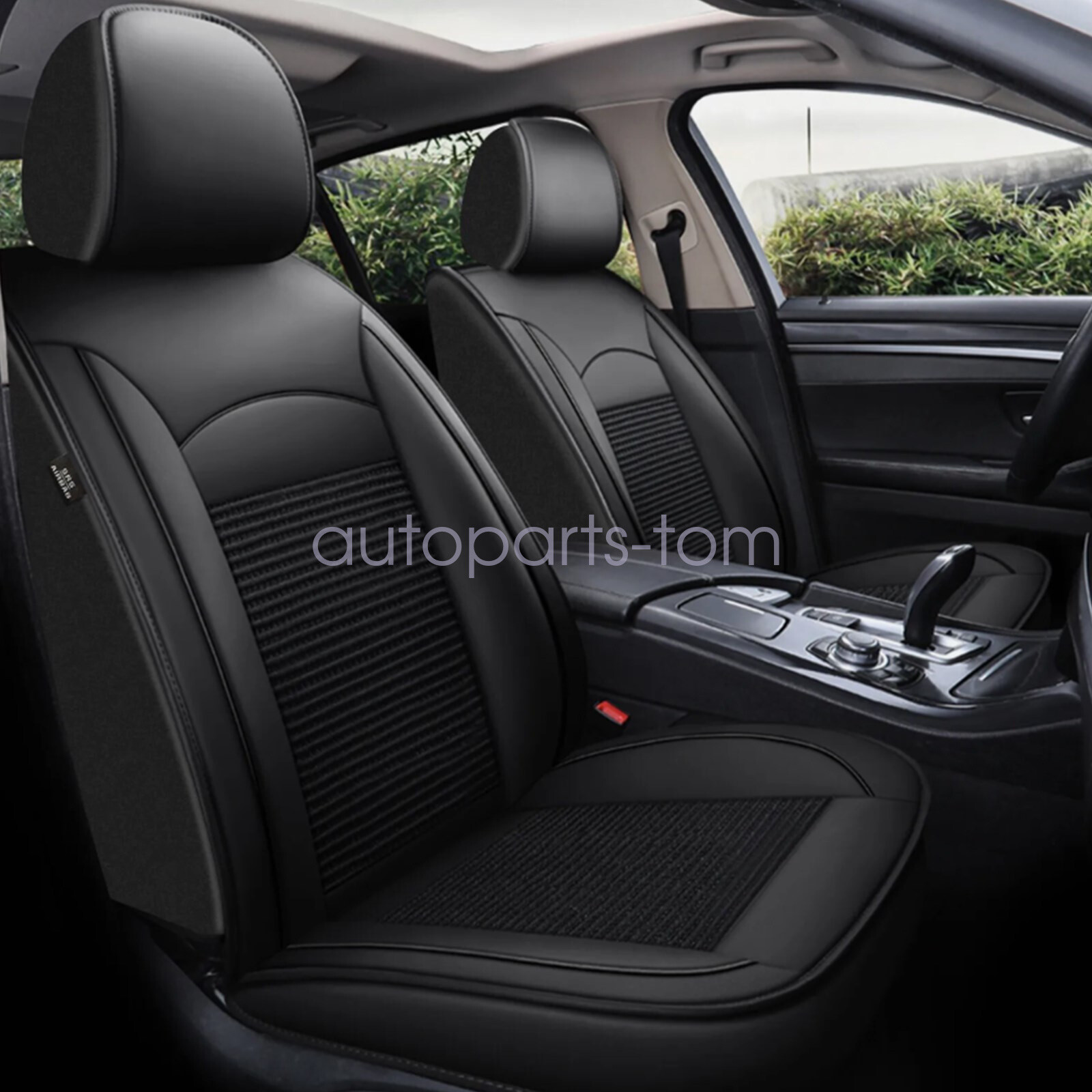Car SEAT COVER Full Set Cushion PU Leather Black Fits 1996-2025 Toyota RAV4-image