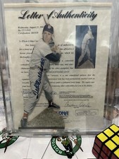 TED WILLIAMS AUTO PSA SIGNED UNIQUE DISPLAY PIECE BOSTON RED SOX