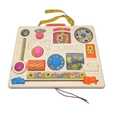 Vtg 1973 FISHER PRICE Activity Center Baby Toddler Crib Busy Board Toy #1134