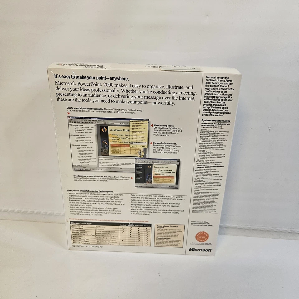 Microsoft PowerPoint 2000 Upgrade - Presentation Graphics Program NEW & Sealed  - Image 2 of 4