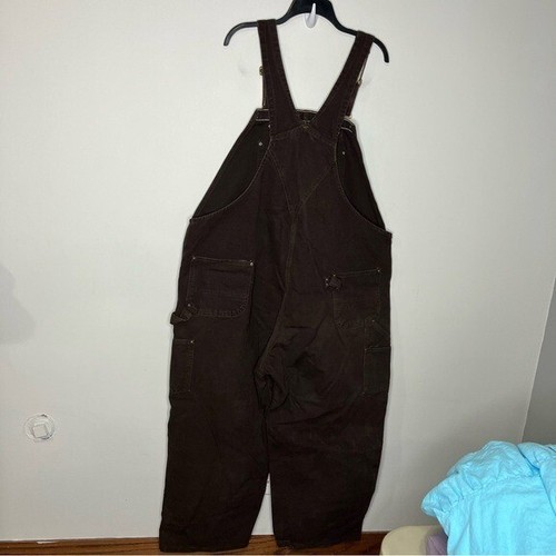 Carhartt chocolate brown double knee duck overalls size 2XL - Picture 8 of 10