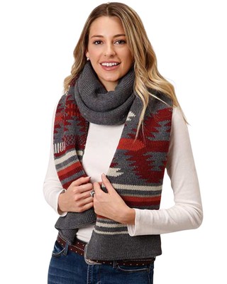 Aztec Knit Sweater Scarf Multi 