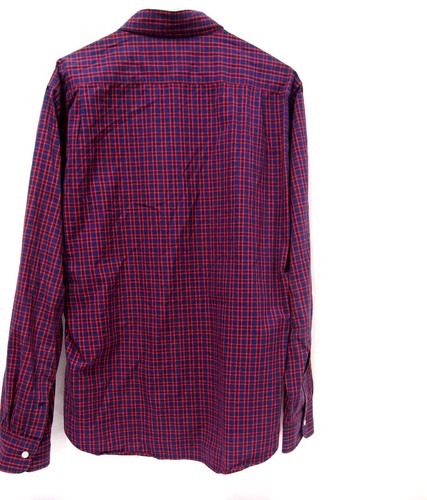 Bonobos Mens Shirt L Slim Fit Navy Blue Red Checkered Long Sleeve Button Collar - Picture 3 of 5