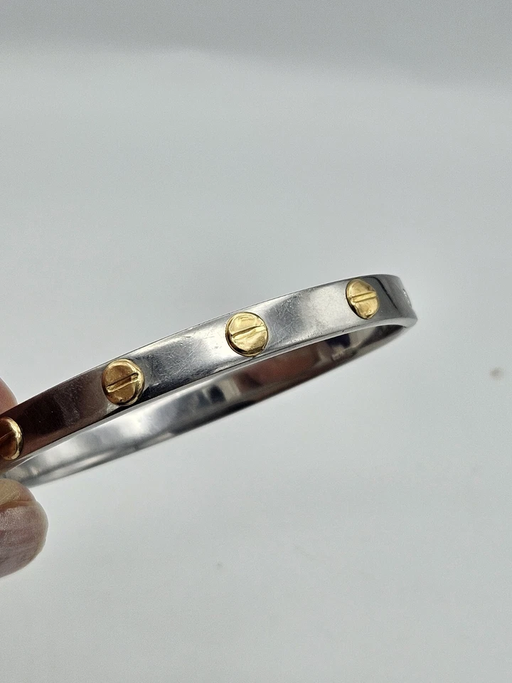 "Браслет ""Любовь"" на петлях из нержавеющей стали 18 карат дизайнерский вдохновленный размер 7""" - Изображение 3 из 4