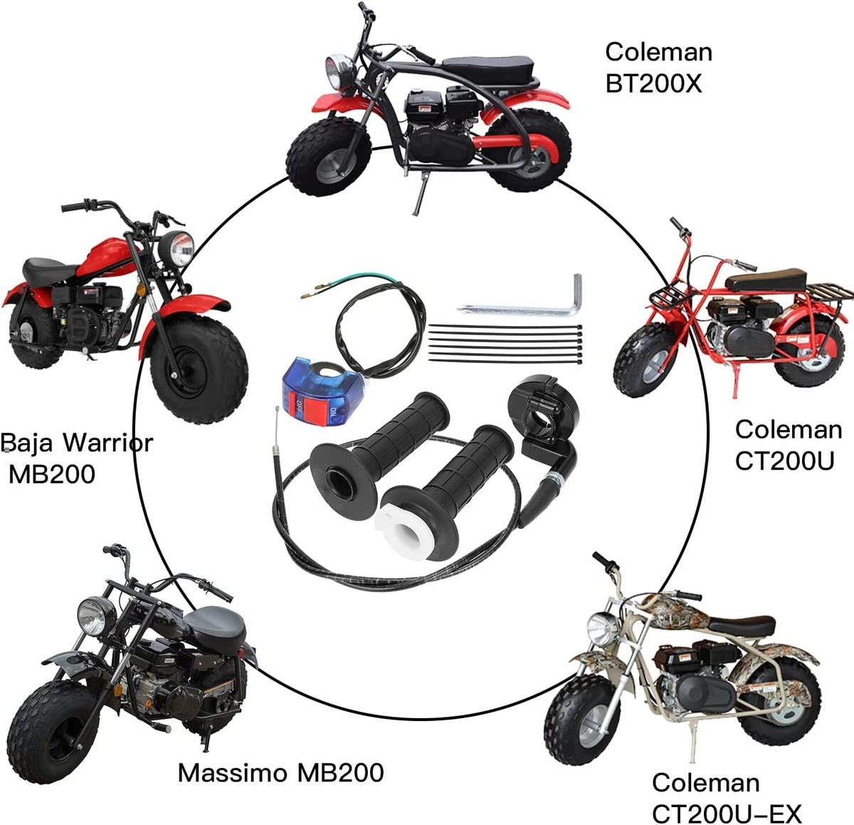 Mini Bike Throttle Cable Assembly Kit for Coleman CT200U CT200U-EX