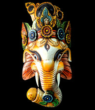 20 inches Tall Handmade Ganesh wall hanging mask-Wall decor-Nepal-Ganesh mask