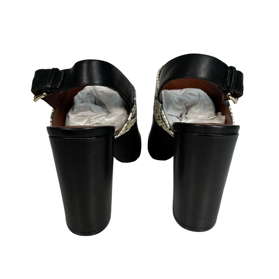 Sandalia Cole Haan Roccia Serpiente Negra Tacón Alto Punta abierta Talla 10B Foto 4 de 4