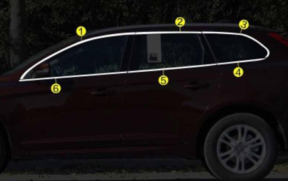 Chrome Steel Windows Sill Molding Strip Cover Trim 12PCS For Volvo XC60 10-2017