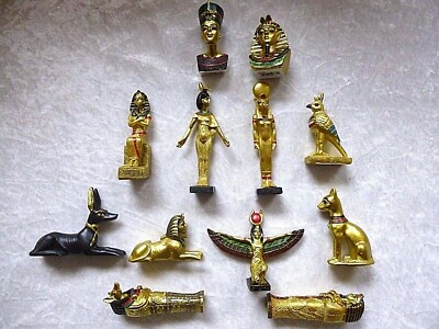 Ägypten Figur Götter Pharao Anubis Bastet Horus Isis Sachmet Selket Tut 12 St. 