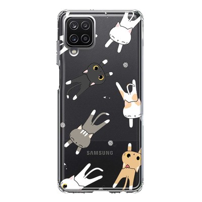 Mundaze Case for Samsung Galaxy A12 Cover Cute Flying Cat Friends