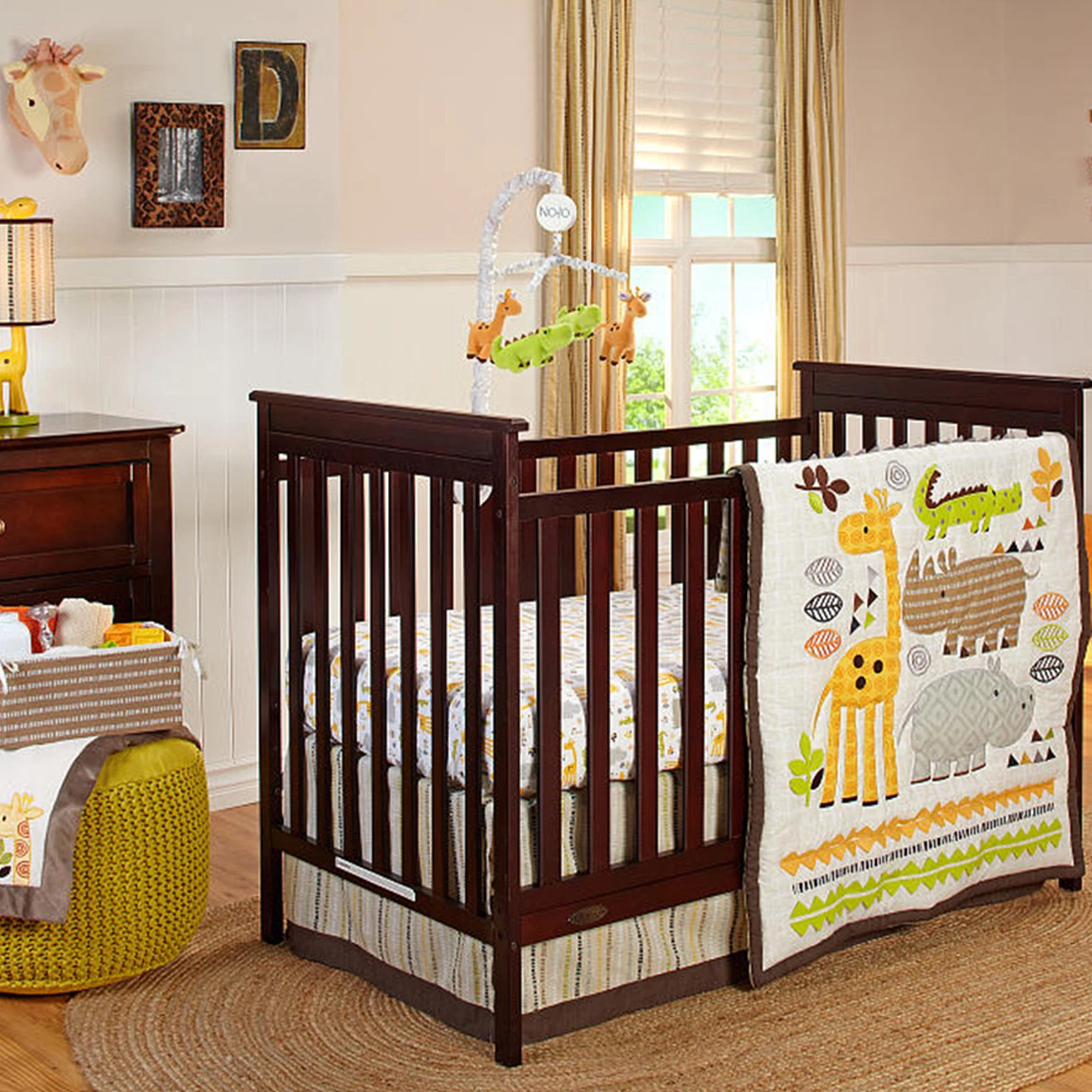 Zoobilee Pakage 7 Piece Crib Bedding Set Include Mobile Liner & Blanket by NoJo