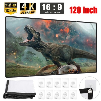 120 inch Portable Foldable Projector Screen 16:9 HD Outdoor Home Cinema Theater