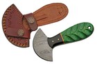 Hunting Knife | Damascus Steel Other Blade Wood Handle + Leather Sheath