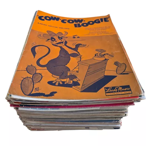 1940s 1950s Vtg Sheet Music Songbooks Lot 300+ 18 lbs Hollywood Cover Art READ