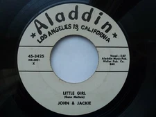 JOHN & JACKIE 45 LITTLE GIRL / RAGING SEA USA ALADDIN HOT 1958 ROCKABILLY 80s RE