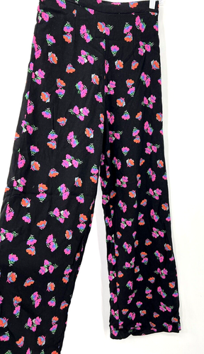 WAYF Anthropologie Pants Womens XS Black Floral Wide Leg Boho Lined Romantic NWT - Picture 3 of 5