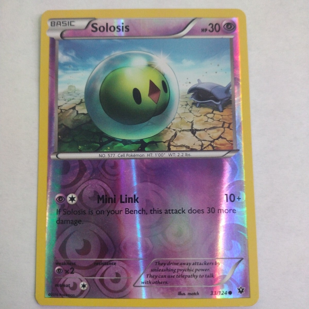 Pokemon - Solosis - 33/124 - Common - Reverse Holo - XY - Fates Collide - NM
